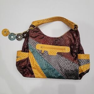 Multicolor Croc embossed Designer Women's Bag